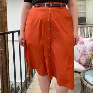 F21 orange skirt
